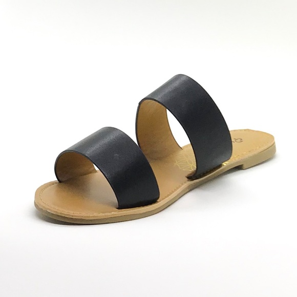 Black Two Band Slides - Picture 3 of 4